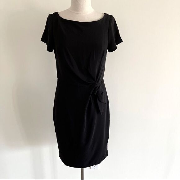 JS Collection Black Cap Sleeve Waist Black Dress - Picture 1 of 9